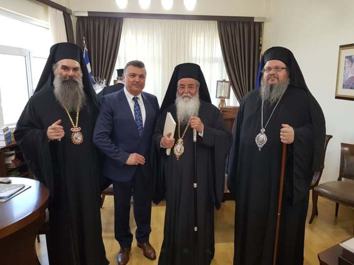 Επίσκεψη των Μητροπολιτών Ελασσόνας, Λαρισης και Σερβίων -Κοζάνης στον Δήμαρχο Νίκο Ευαγγέλου