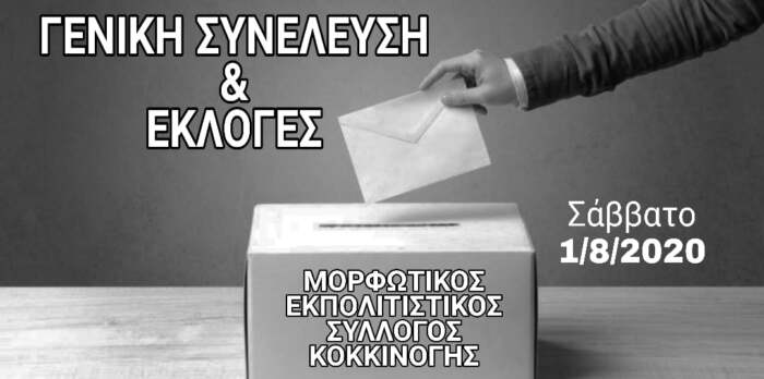 Πρόσκληση για γενική συνέλυση του Μορφωτικού Εκπολιτιστικού Συλλόγου Κοκκινόγης