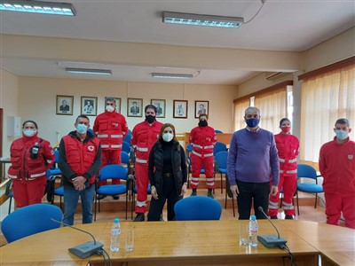 Υποδοχή των εθελοντών του Ελληνικού Ερυθρού Σταυρού