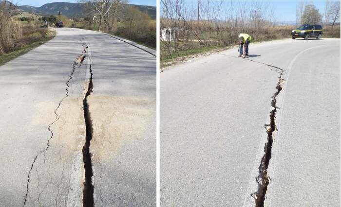 Σεισμός στην Ελασσόνα: Όσα κατέγραψε η ΕΑΓΜΕ – Τι γίνεται με τις ρωγμές στους δρόμους, τις καταπτώσεις και τις ρευστοποιήσεις εδαφών (φωτο)